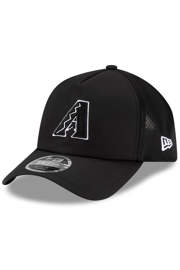 Men's New Era Black Arizona Diamondbacks 2026 Batting Practice Apex 9FORTY Adjustable Trucker Hat