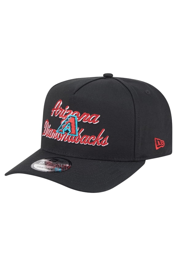 Men's New Era Black Arizona Diamondbacks Chainstitch 9FIFTY A-Frame Snapback Hat