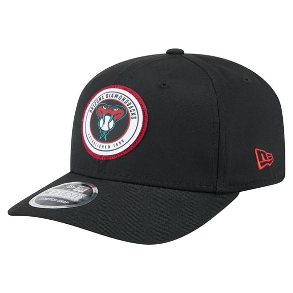 Men's New Era Black Arizona Diamondbacks Circle Patch 9SEVENTY Stretch-Snap Hat