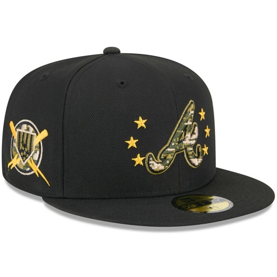 Men's New Era Black Atlanta Braves 2024 Armed Forces Day On-Field 59FIFTY Fitted Hat