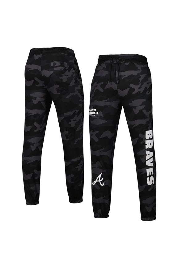 Men's New Era Black Atlanta Braves Camo Jogger Pants