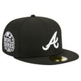 thumbnail image 1 of Men's New Era Black Atlanta Braves Logo 59FIFTY Fitted Hat, 1 of 6