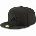 thumbnail image 1 of Men's New Era Black Atlanta Braves Primary Logo Basic 59FIFTY Fitted Hat, 1 of 6