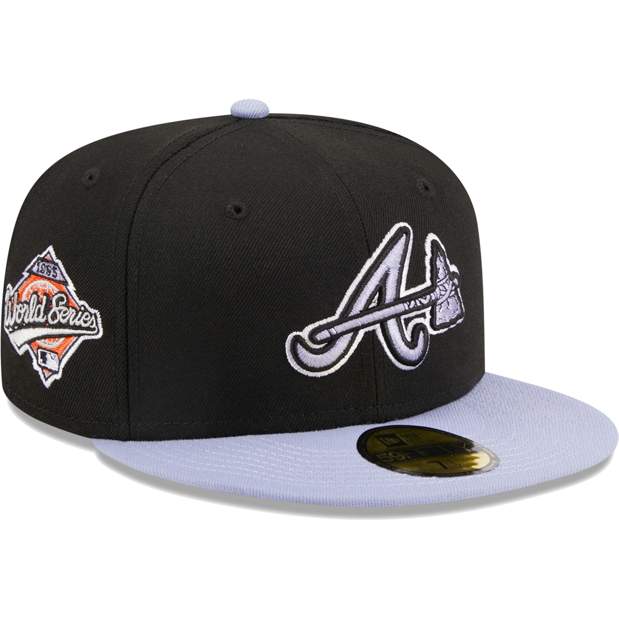 Men's New Era Black Atlanta Braves Side Patch 59FIFTY Fitted Hat 