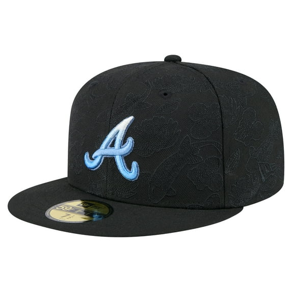 Men's New Era Black Atlanta Braves Tonal Koi 59FIFTY Fitted Hat