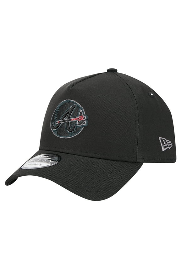 Men's New Era Black Atlanta Braves Tonal Pop 9FORTY A-Frame Adjustable Hat