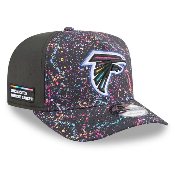 Men's New Era Black Atlanta Falcons 2025 NFL Crucial Catch A-Frame 9FIFTY Snapback Hat