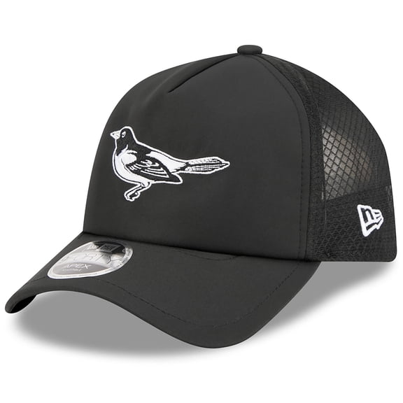 Men's New Era Black Baltimore Orioles 2026 Batting Practice Alternate Apex 9FORTY Adjustable Hat