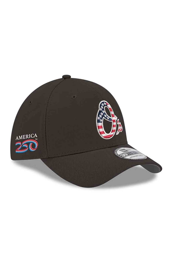 Men's New Era Black Baltimore Orioles America 250 39THIRTY Flex Hat