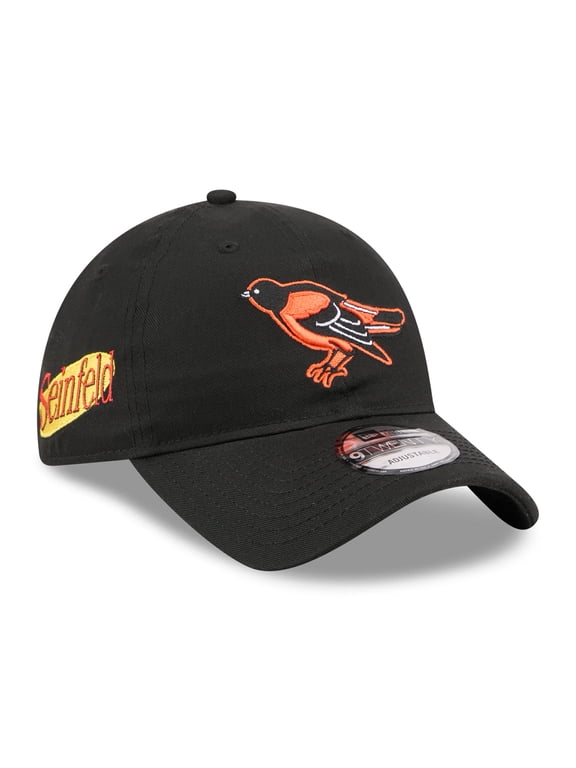 Men's New Era Black Baltimore Orioles Seinfeld 9TWENTY Adjustable Hat