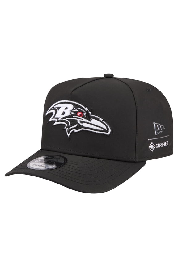Men's New Era Black Baltimore Ravens Gore-Tex A-Frame 9FIFTY Adjustable Hat