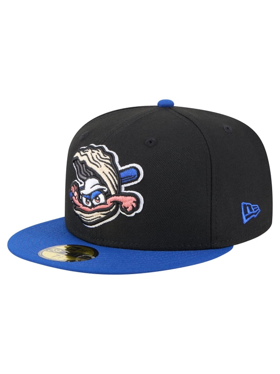 Men's-New Era Black/Blue Biloxi Shuckers Authentic Collection 59FIFTY Fitted Hat