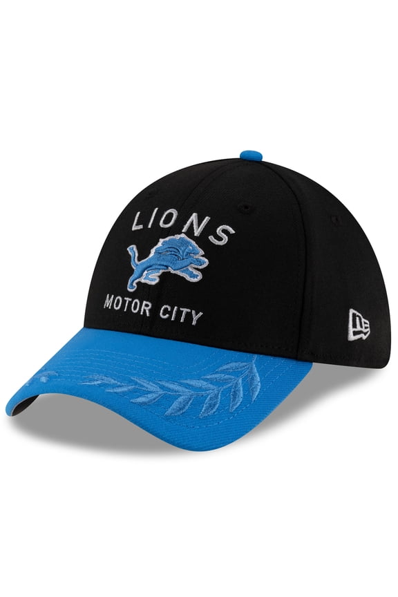 Men's New Era Black/Blue Detroit Lions 2025 NFL Draft 39THIRTY Flex Hat