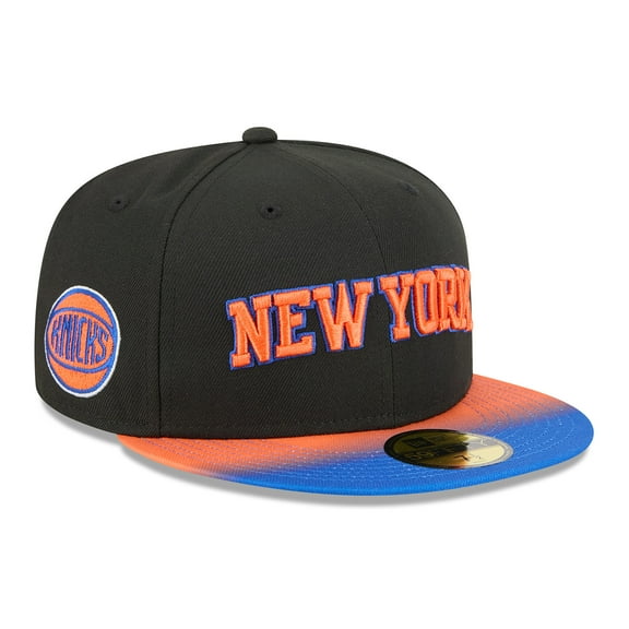 Men's New Era Black/Blue New York Knicks Jersey Hook Statement Edition 59FIFTY Fitted Hat