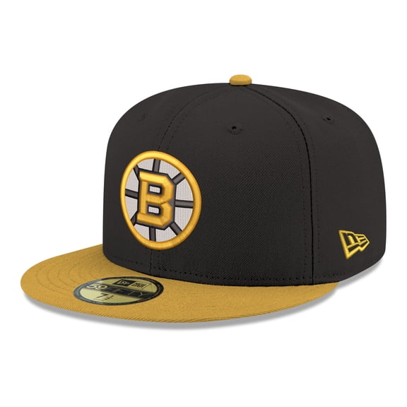 Men's New Era  Black Boston Bruins Core Logo Two-Tone 59FIFTY Fitted Hat