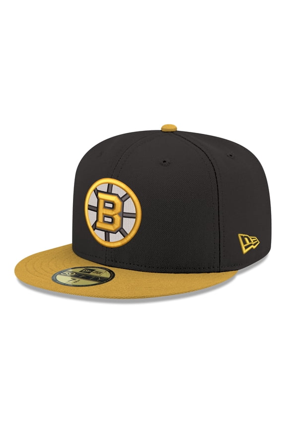 Men's New Era Black Boston Bruins Core Logo Two-Tone 59FIFTY Fitted Hat