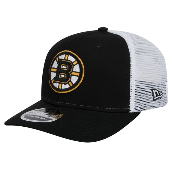 Men's New Era Black Boston Bruins Core Trucker 9SEVENTY Stretch-Snap Hat