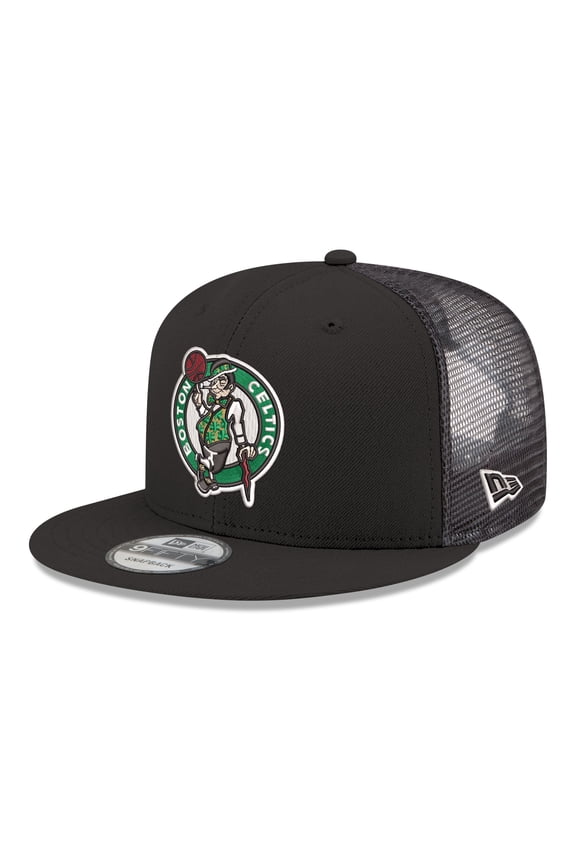 Men's New Era Black Boston Celtics Core Logo Meshback 9FIFTY Snapback Hat