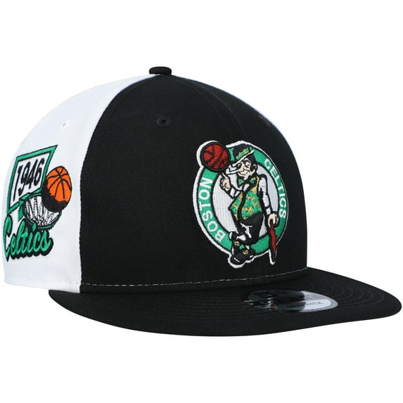 Men's New Era Black Boston Celtics Pop Panels 9FIFTY Snapback Hat - OSFA