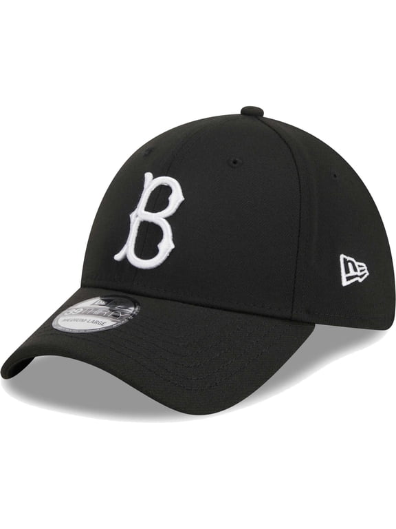 Men's New Era Black Brooklyn Dodgers Logo 39THIRTY Flex Hat