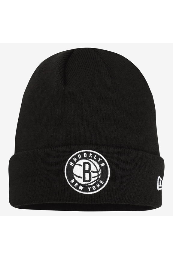 Men's New Era Black Brooklyn Nets OTC Cuffed Knit Hat