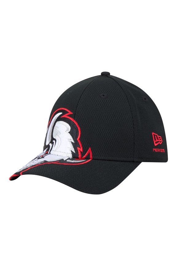 Men's New Era Black Buffalo Sabres Oversized Logo M-Crown Flex 39THIRTY Hat