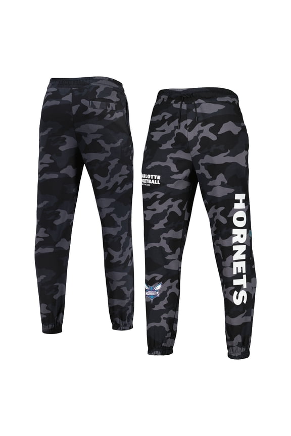 Men's New Era Black/Camo Charlotte Hornets Tonal Joggers
