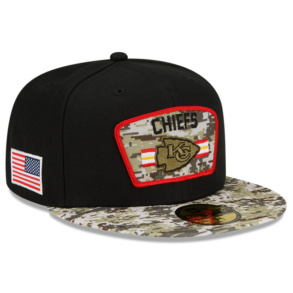 Men's New Era Black/Camo Kansas City Chiefs 2021 Salute To Service 59FIFTY  Fitted Hat 