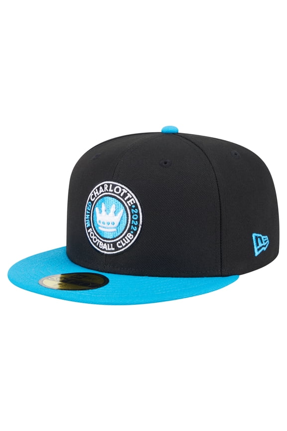 Men's New Era Black Charlotte FC 2025 Kickoff 59FIFTY Fitted Hat