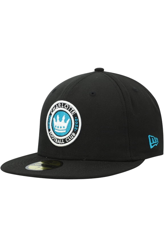 Men's New Era Black Charlotte FC Primary Logo 59FIFTY Fitted Hat