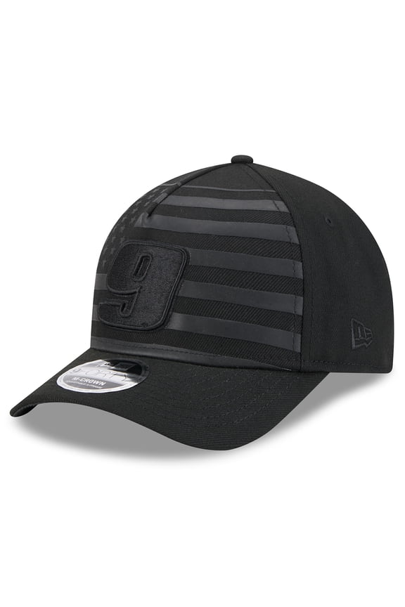 Men's New Era Black Chase Elliott American Flag 9FORTY M-Crown A-Frame Adjustable Hat