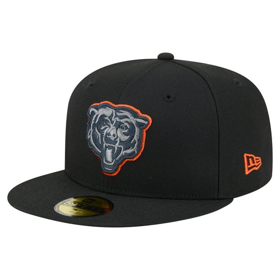 Men's New Era Black Chicago Bears Color Pop 59FIFTY Fitted Hat