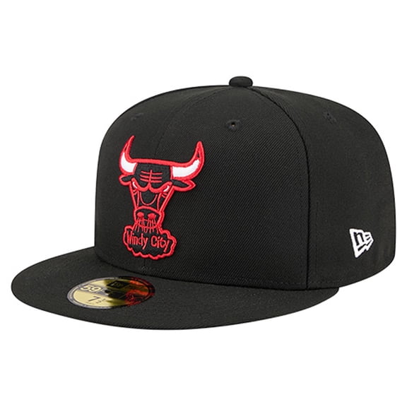 Men's New Era  Black Chicago Bulls Core Logo 59FIFTY Fitted Hat
