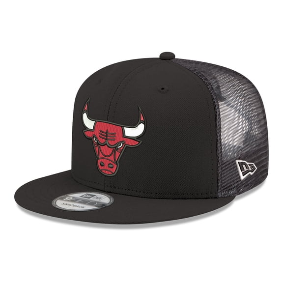 Men's New Era Black Chicago Bulls Core Logo Meshback 9FIFTY Snapback Hat