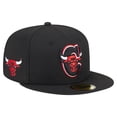 thumbnail image 1 of Men's New Era  Black Chicago Bulls Deceptor 59FIFTY Fitted Hat, 1 of 5