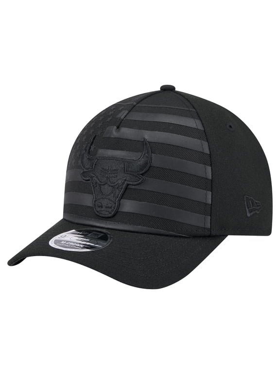 Men's New Era Black Chicago Bulls Game Day Flag A-Frame 9FORTY Adjustable Hat