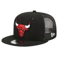 thumbnail image 1 of Men's New Era Black Chicago Bulls Meshback 9FIFTY Snapback Hat, 1 of 6