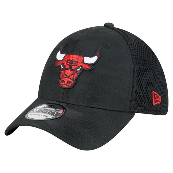 Men's-New Era Black Chicago Bulls Subtle Camo 39THIRTY Flex Hat
