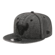 Mens New Era Black Chicago Bulls Washed Tonal 9FIFTY Snapback Hat