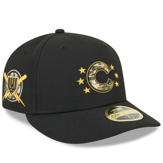 Men's New Era Black Chicago Cubs 2024 Armed Forces Day Low Profile 59FIFTY Fitted Hat