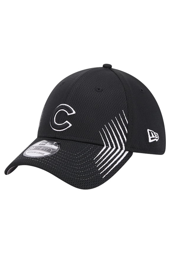 Men's New Era Black Chicago Cubs Active Dash Mark 39THIRTY Flex Hat