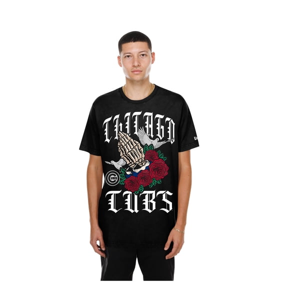 Men's New Era Black Chicago Cubs Lifestyle Blessed Aesthetic T-Shirt