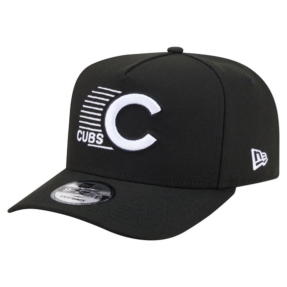 Men's New Era  Black Chicago Cubs Motion A-Frame 9FIFTY Snapback Hat