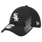Mens New Era Black Chicago White Sox Active Dash Mark 39THIRTY Flex Hat