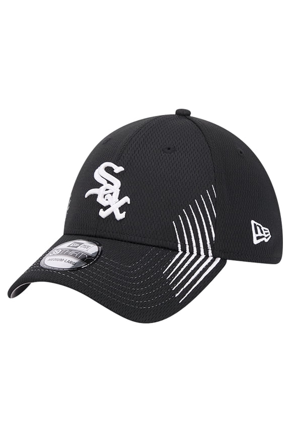 Men's New Era Black Chicago White Sox Active Dash Mark 39THIRTY Flex Hat
