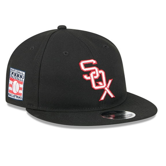Men's New Era Black Chicago White Sox Baseball Hall of Fame Retro Crown 9FIFTY Adjustable Hat