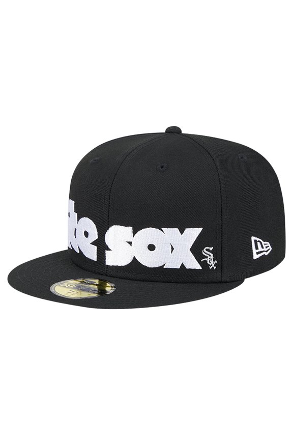Men's New Era Black Chicago White Sox Checkered Undervisor 59FIFTY Fitted Hat