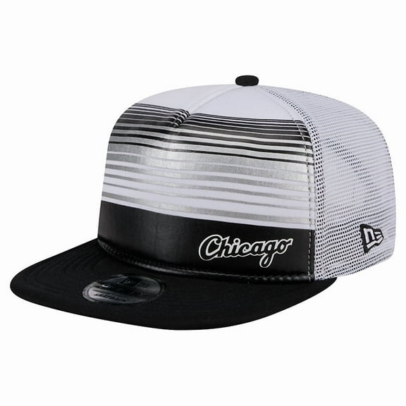 Men's New Era Black Chicago White Sox Team Horizon 9FIFTY A-Frame Trucker Snapback Hat