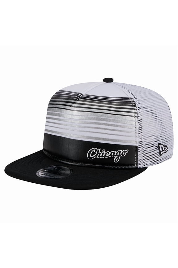 Men's New Era Black Chicago White Sox Team Horizon 9FIFTY A-Frame Trucker Snapback Hat