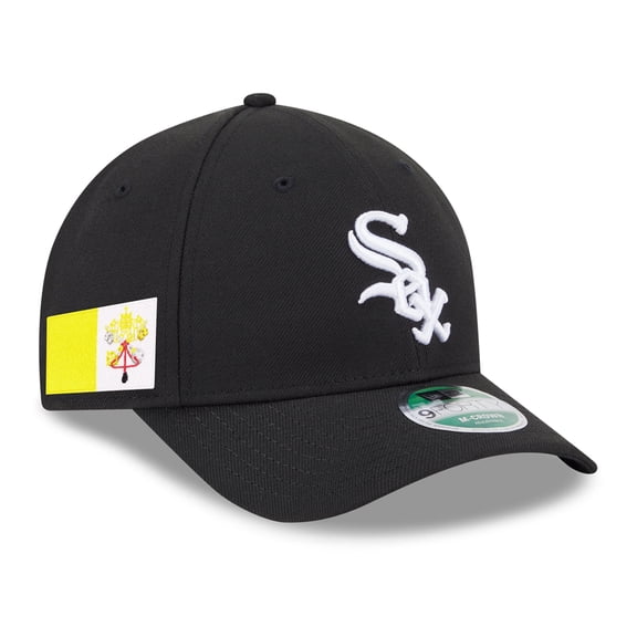 Men's New Era Black Chicago White Sox The Vatican Side Patch Player Replica 9FORTY M-Crown Adjustable Hat